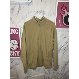 Aeropostle sleepwear tan quarter zip jacket sz L